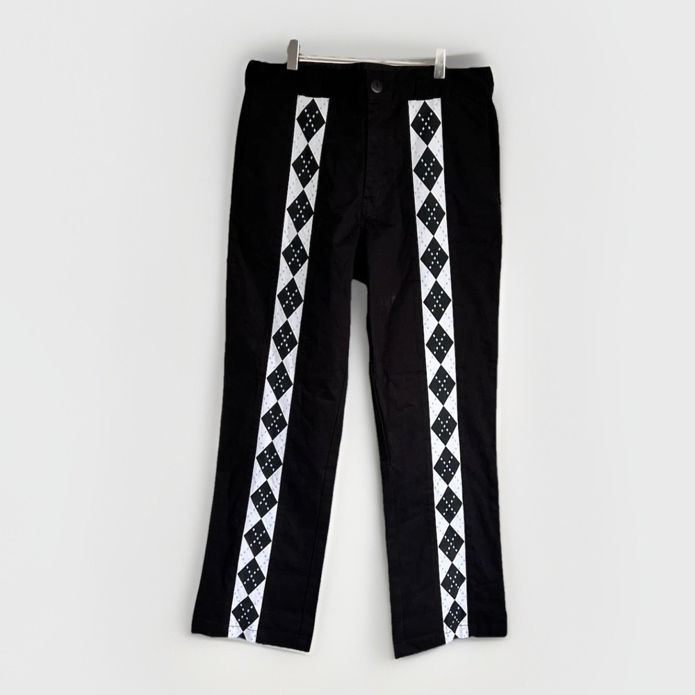 Urban Outfitters Hot Lava ARGYLE Rockabilly Pants Black & White NWT Womens L